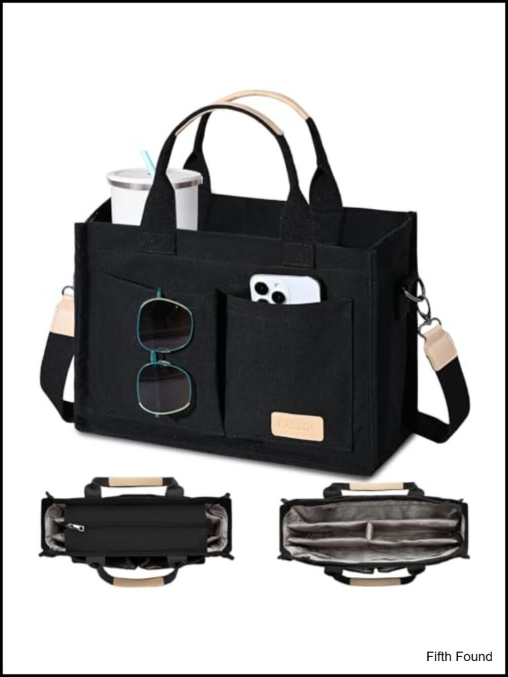 Canvas Tote Bag Crossbody Work Purse Pockets Top Handle Handbag Travel Nurse